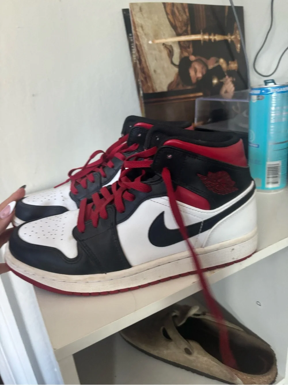 Nike High-Top Sneakers - White/Black/Red